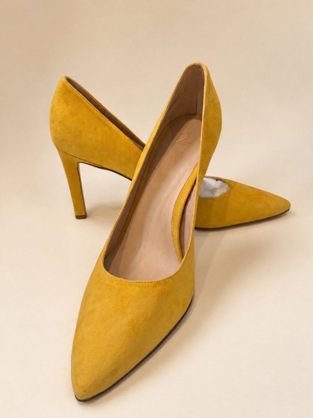 27 Edit Mustard Yellow Suede Pointed Toe Pumps Size 12 Brand New Nordstrom